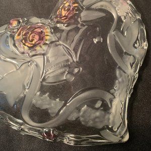 MIKASA HEART SHAPED CRYSTAL TRAY VINTAGE COLLECTIBLE